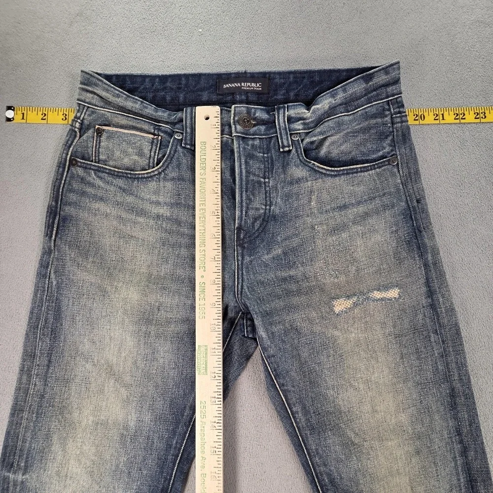 Banana Republic Jeans Mens Blue Selvedge Slim Fit‎ Distressed Fits 27x28